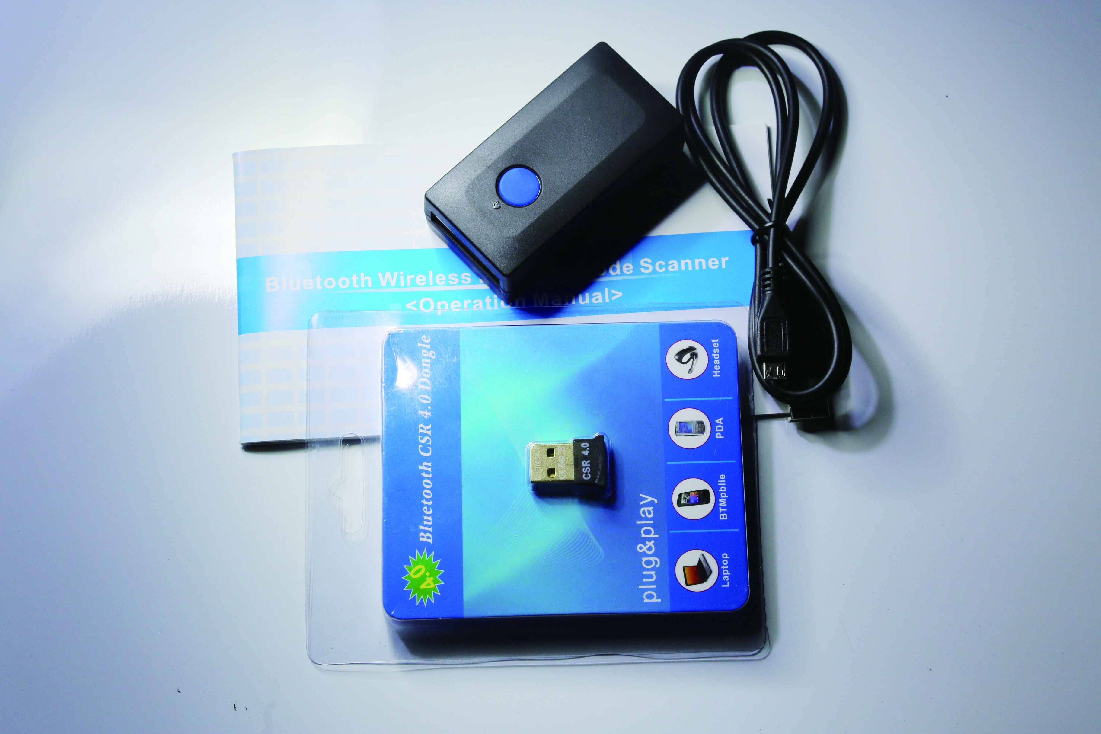 CCD szie pequeno scanner de código de barras Bluetooth