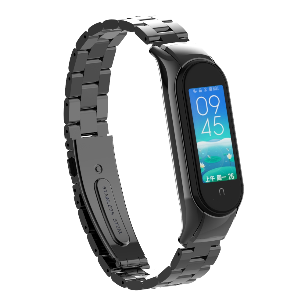 3-Link Stainless Steel Metal Strap For Xiaomi Mi band 5 Replacement Band