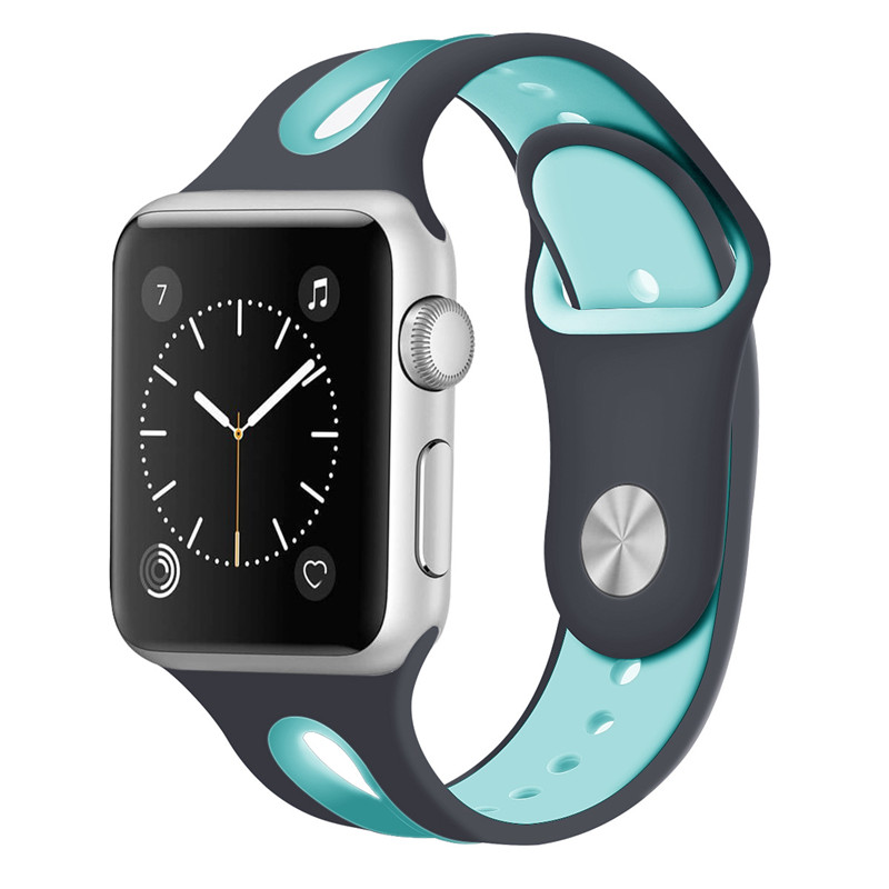 CBAW04 Apple Watch Podwójny kolor miękkiego silikonu Wymiana sportowa zespołu
