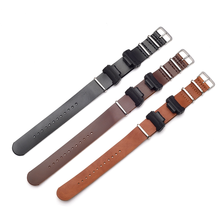 CBCS01-P3 22mm One Piece PU Leather Watch Strap For Casio G Shock Watch Leather Band