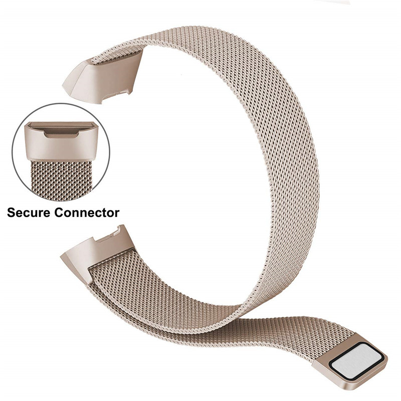 CBFC01 Fitbit Charge 3 الفولاذ المقاوم للصدأ المغناطيسي Milanese حلقة المعصم ووتش باند