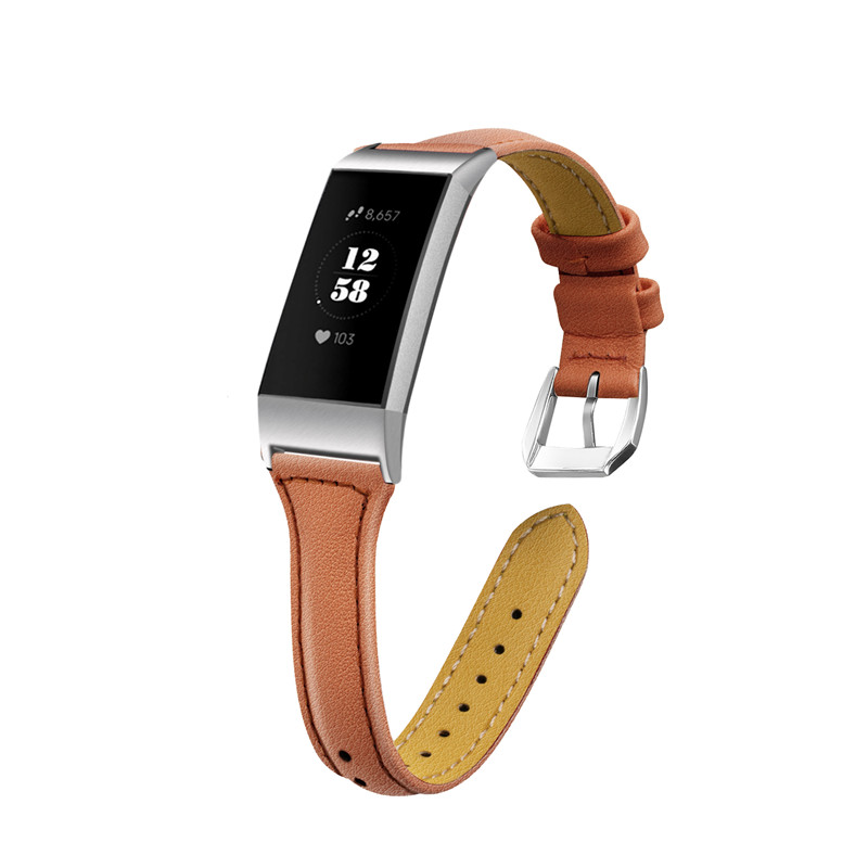 CBFC03 Bracelets de montre de rechange en cuir véritable gain supérieur pour charge Fitbit 3