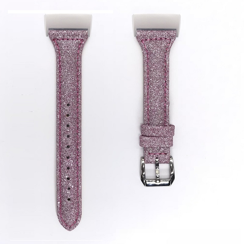 Cinturino dell'orologio di ricambio in pelle glitterata CBFC04 per Fitbit Charge 3