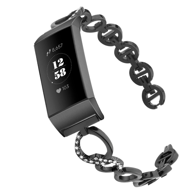 CBFC108 بلينغ حجر الراين الفولاذ المقاوم للصدأ الفرقة للحصول على Fitbit Charge 3