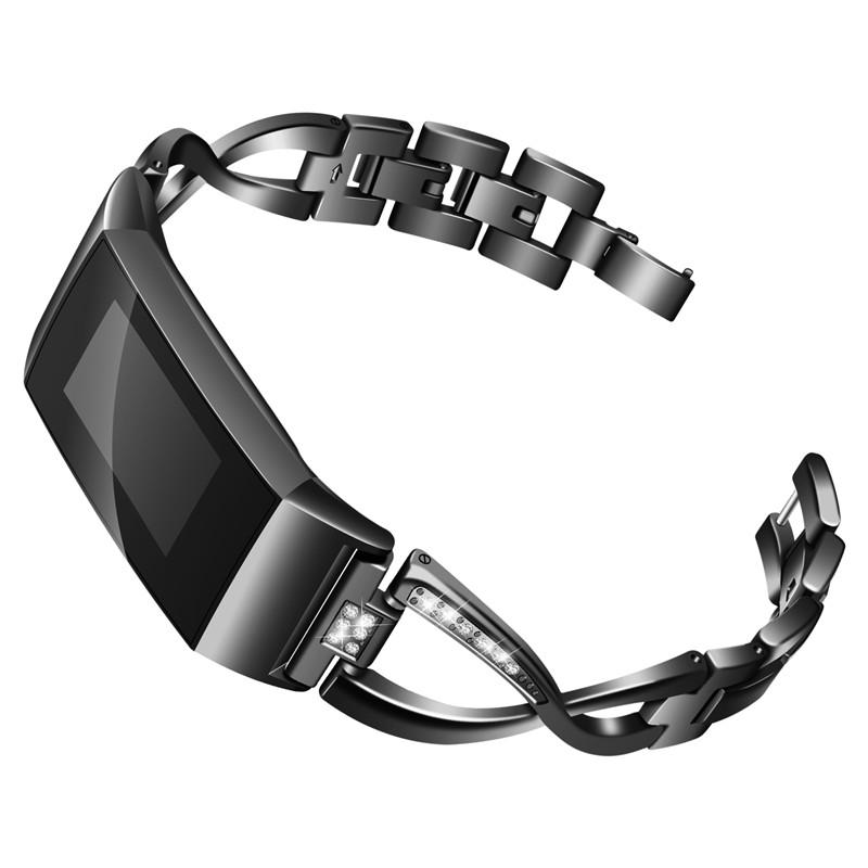 CBFC12 Trendybay Fashion Jewelry X-Link Stainless Steel Metal Wrist Strap For Fitbit Charge 3
