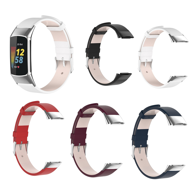 CBFC5-08 Vrouwen Mannen Vervanging Horlogeband PU lederen horlogeband voor Fitbit Charge 5-band