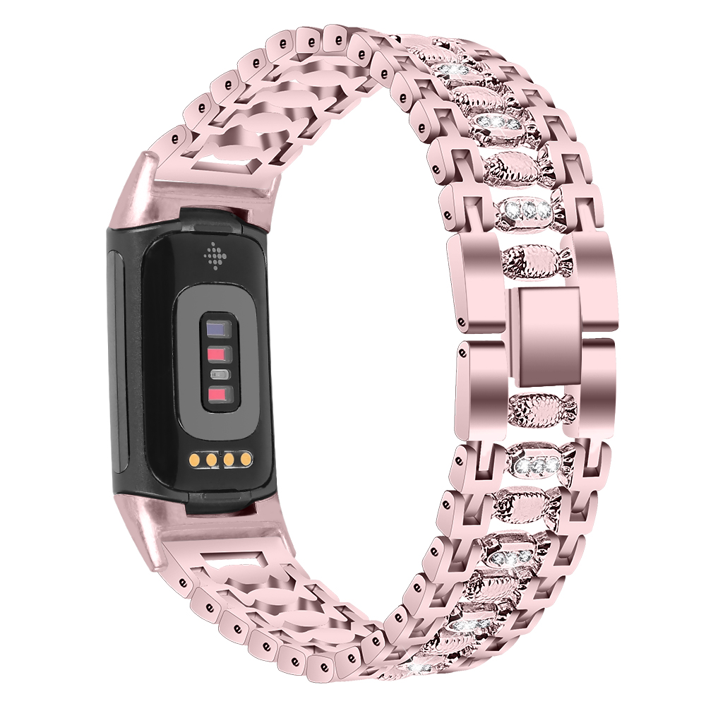 CBFC5-22 Bling Elmas Çinko Alaşımlı Metal Watch Band Fitbit Şarj 5