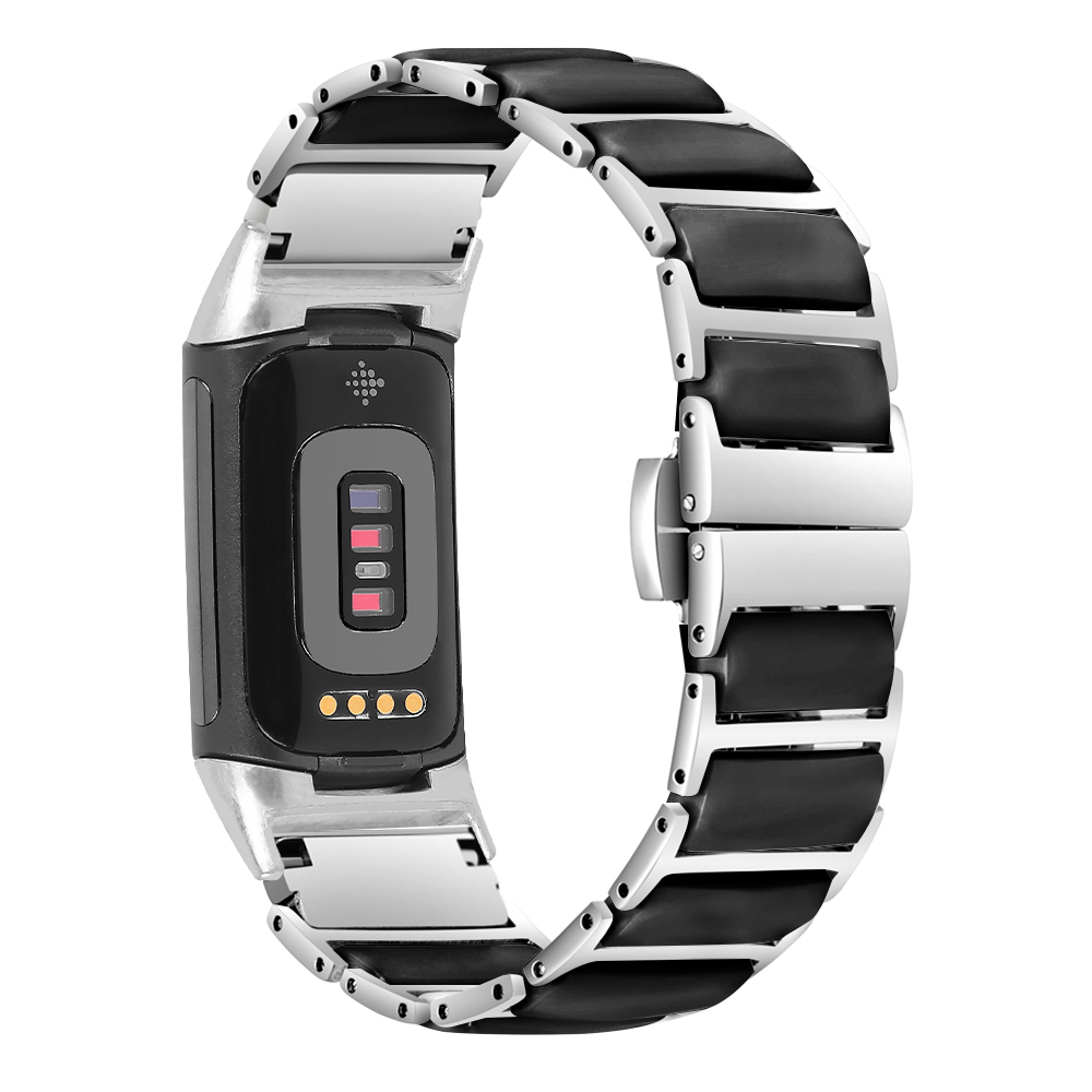 CBFC5-24 Elegante keramiek roestvrijstalen horlogebandjes voor Fitbit Charge 5