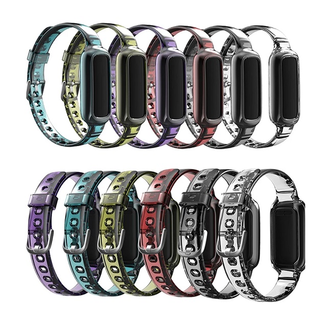 CBFL01 Premium Soft TPU Wristband Clear Band For Fitbit Luxe Strap With Rugged Protective Case