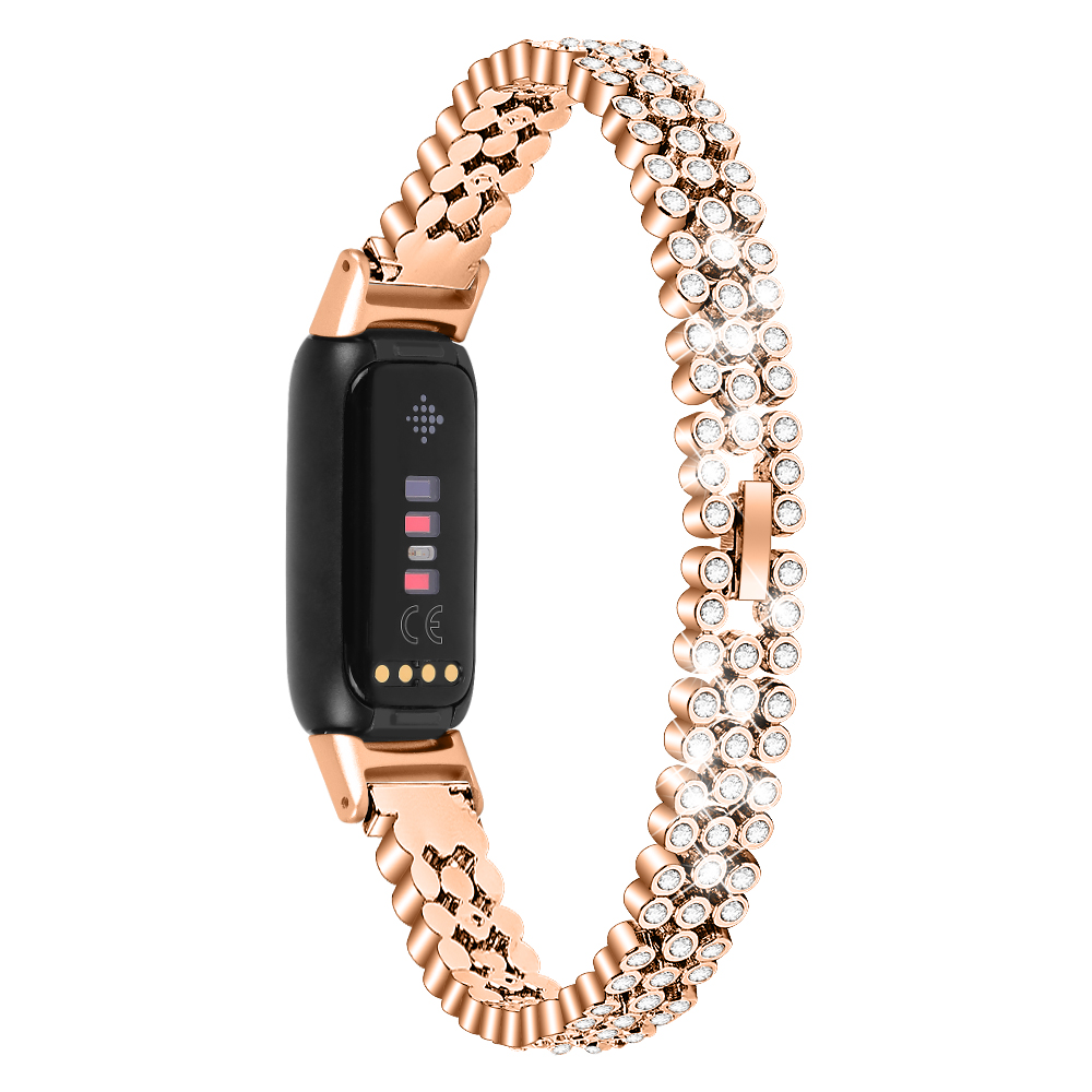 Cbfl06 hot koop luxe diamanten polsbandje horlogeband metalen band voor fitbit luxe accessoires