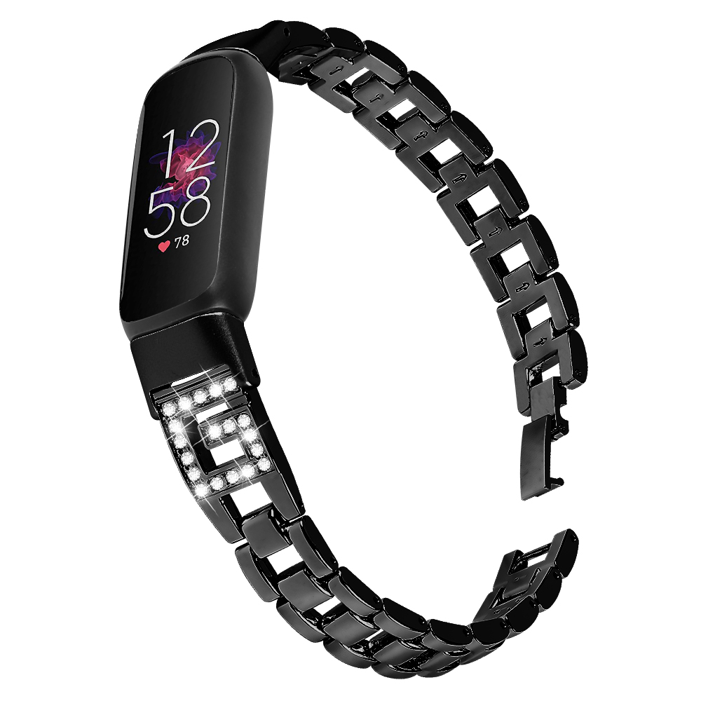 CBFL07 Producent Luksusowy Diamond Link Bransoletka Metalowa pasek zegarkowy dla Fitbit Luxe Correa