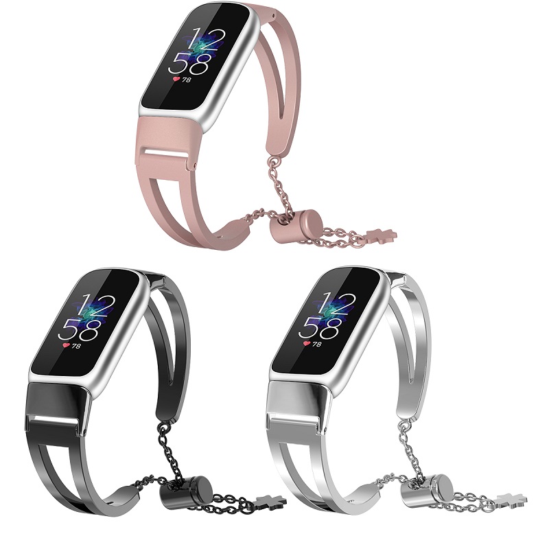 CBFL11 Verstelbare vervanging Luxe Keten Armband Metalen horlogeband voor Fitbit Luxe Band