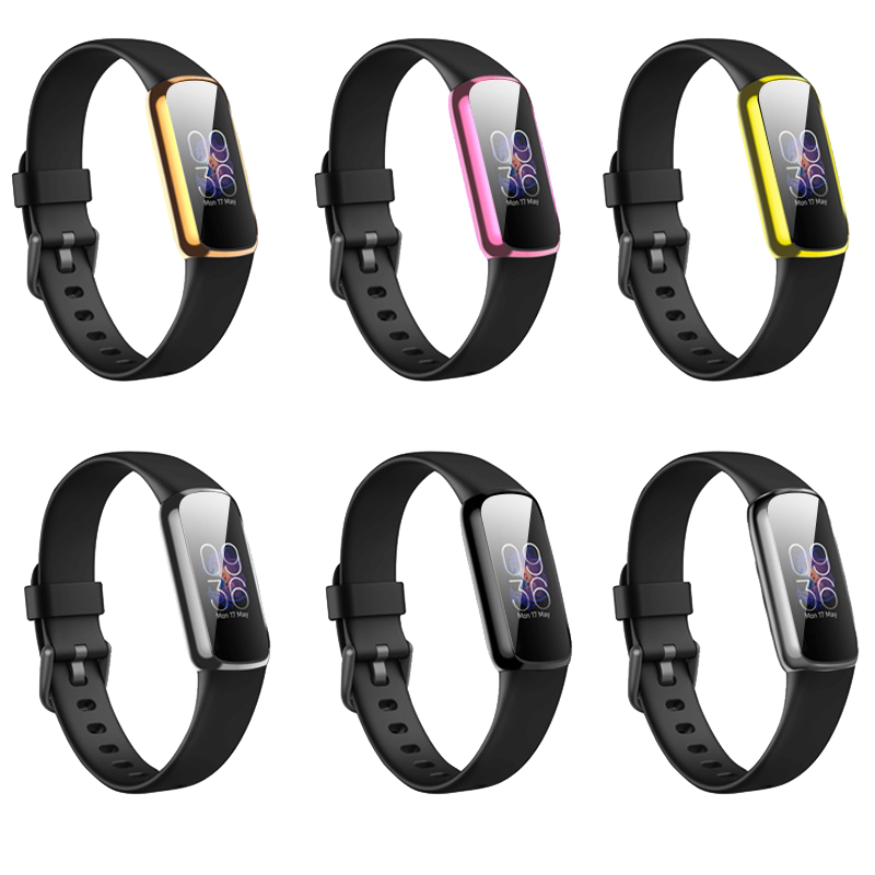 CBFL14 تصفيح واضح لينة TPU غطاء ساعة كاملة ل fitbit luxe smartwatch