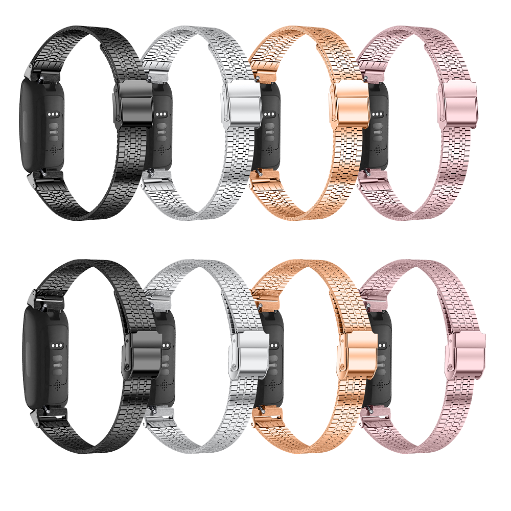 CBFS01 Línea de liberación rápida Enlace de cadena de metal Reloj de acero inoxidable Correa de reloj para Fitbit Inspire Bands HR