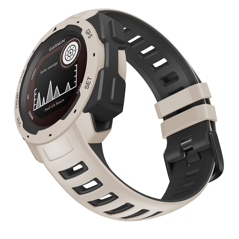 CBGM101 Sangle de montre en silicone à double couleur pour Garmin Instinct Esports