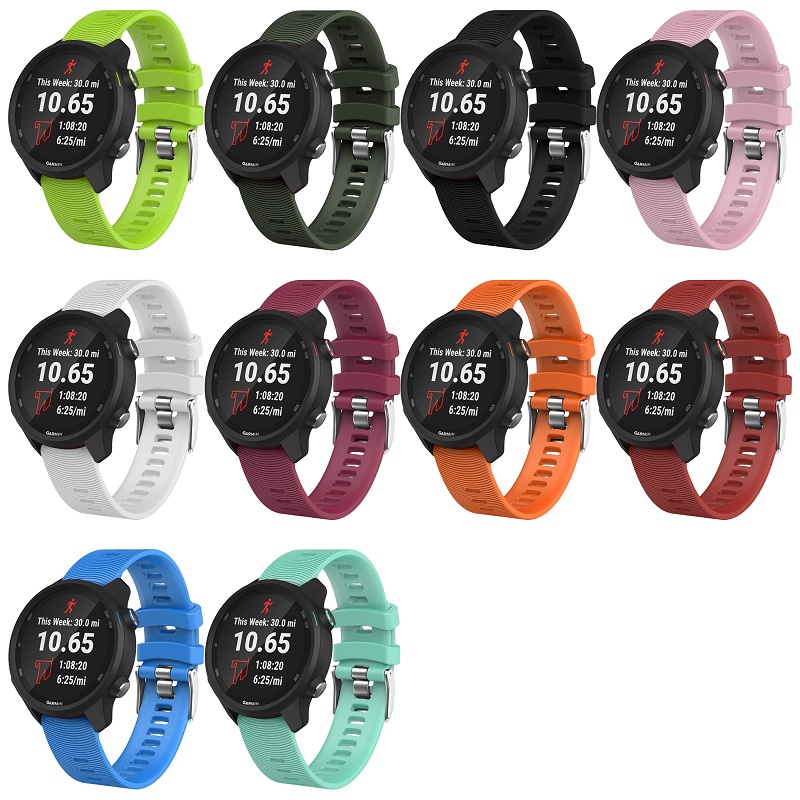 CBGM38 20mm Quick Release Siliconen Rubber Horlogeband voor Garmin Forerunner 645 245