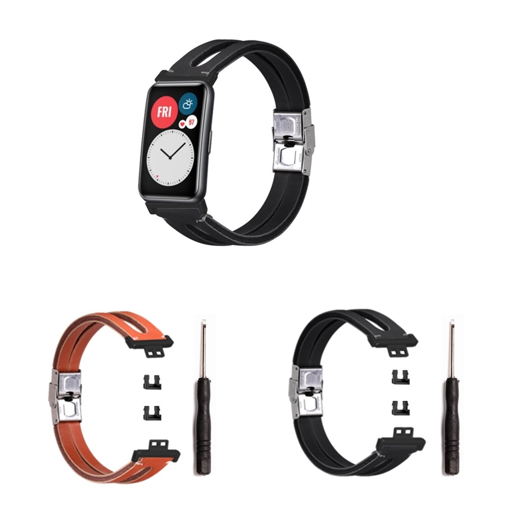 CBHW-F03 Nowy Retro Skórzany Watchband dla Huawei Watch Fit SmartWatch