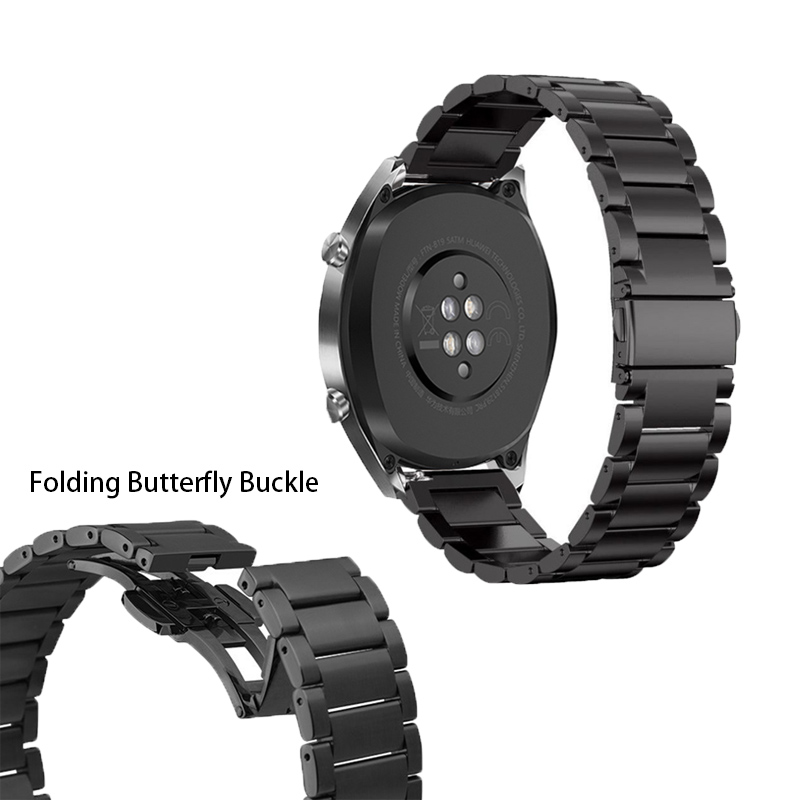 CBHW25 Butterfly Buckle Edelstahl Ersatzband für Huawei Watch GT Strap