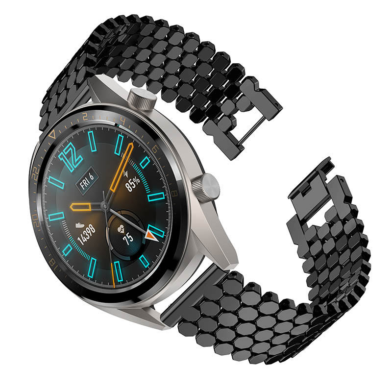 Bande de montre intelligente de chaîne de lien en métal de luxe CBHW27 pour la montre GT de Huawei