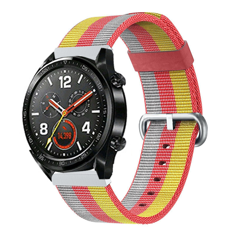 CBHW29 Muilt-color Striped Nato Nylon Watch Band For Huawei Watch GT