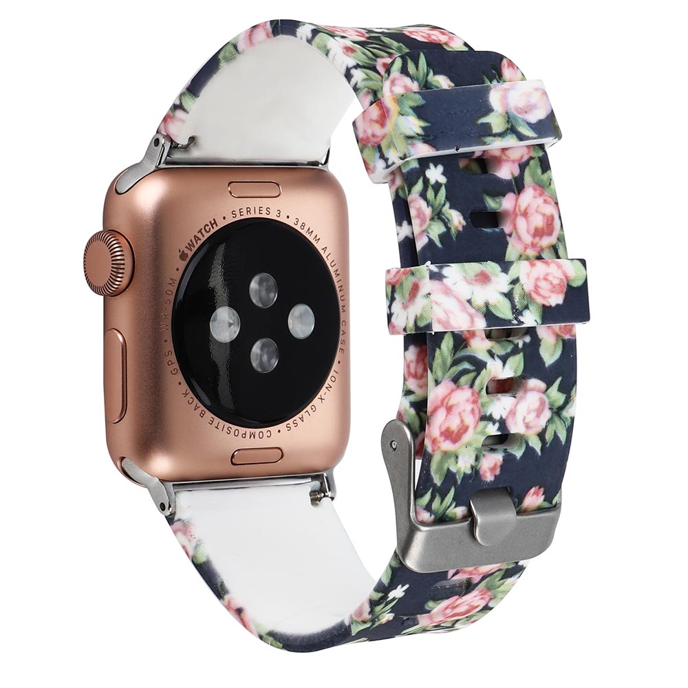 CBIW1021 Fashion Colorful Printed Silicone Watch Band For Apple Watch