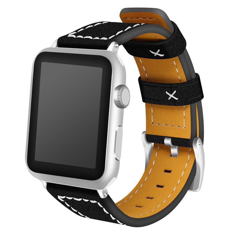 CBIW104 Custom Genuine Leather Replacement Strap For Apple Watch