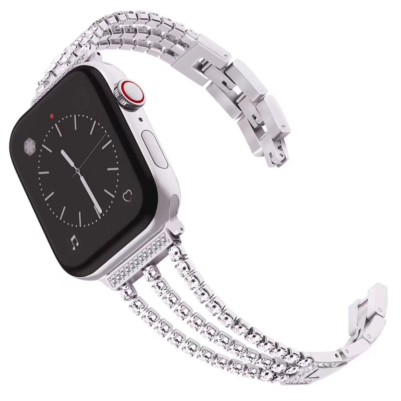 CBIW1054 Diamant Strass Metall Schmuck Armband Strap Für Apple Watch 4 3 2 1