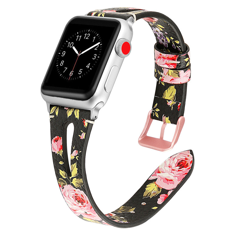 CBIW130 Slim Breathable Cowhide Leather Strap For Apple Watch