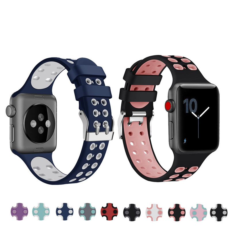 CBIW131 Colorful Sport Soft Silicone Replacement Band For Apple Watch Series 1 2 3