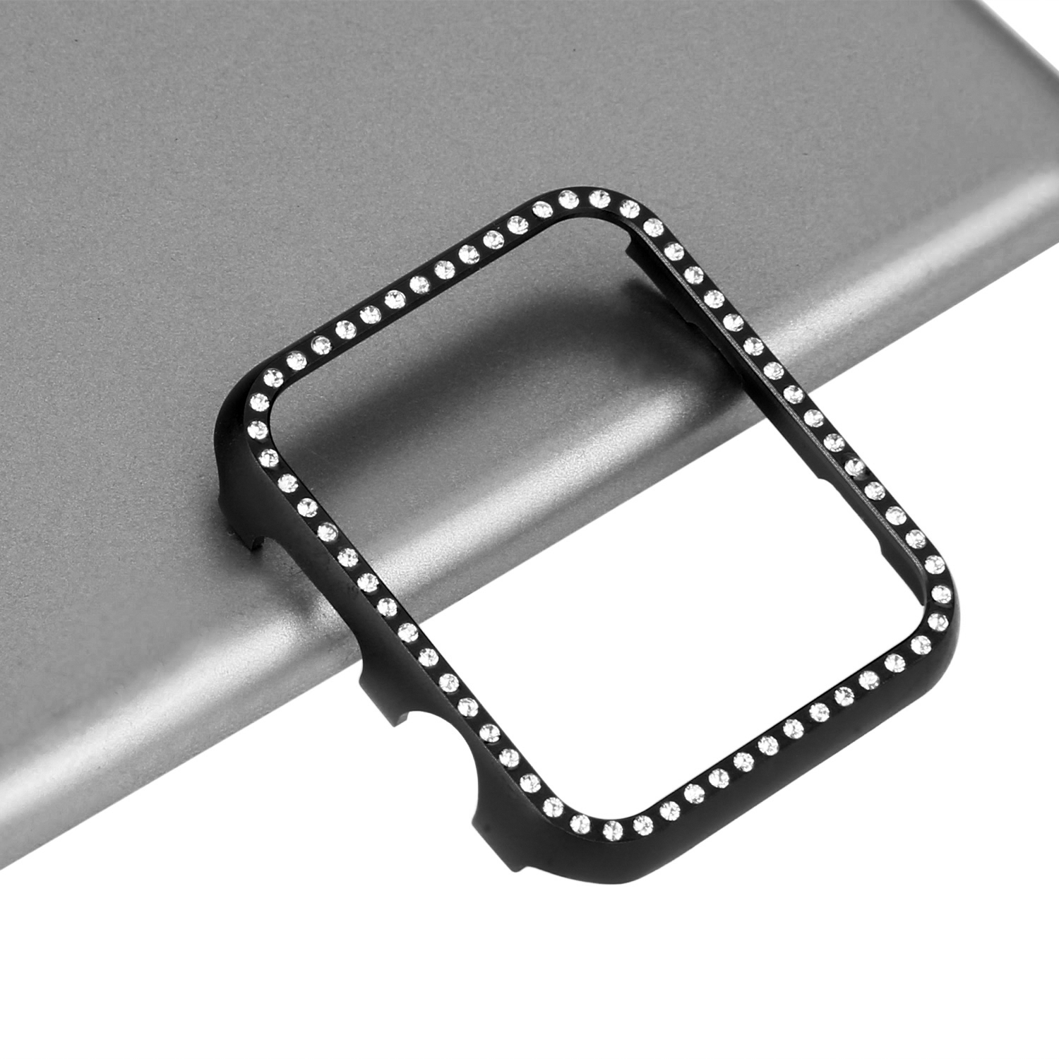 CBIW138 Shiny Rhinestone Metal Bumper estuche protector para Apple Watch