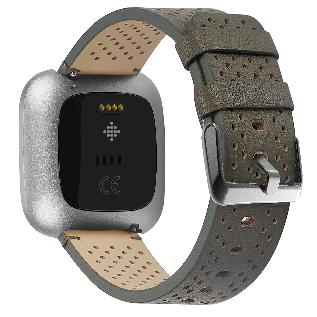 CBIW139 Bracelet de montre en cuir véritable respirant pour Apple Watch