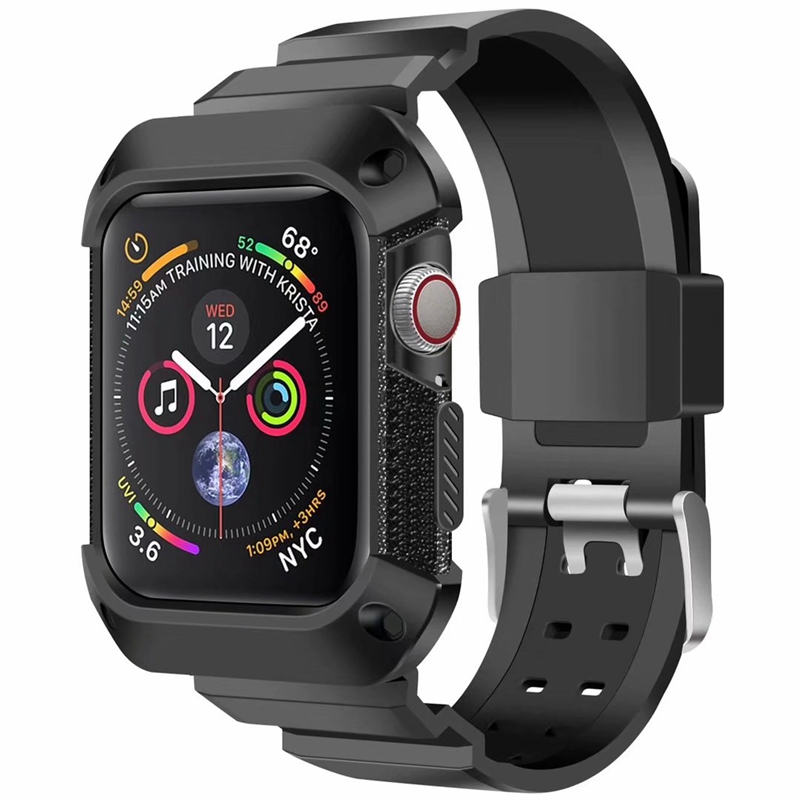 CBIW151 For Apple Watch Band Sport Silicone Strap With Rugged Protective Cover