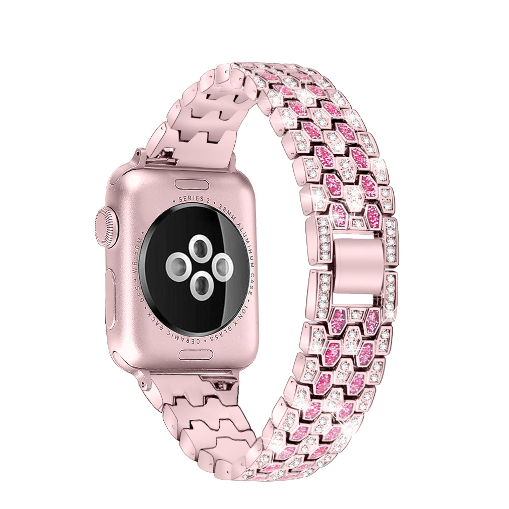 CBIW233 Bling Diamond Metalowy pasek na rękę do zegarka Apple Watch