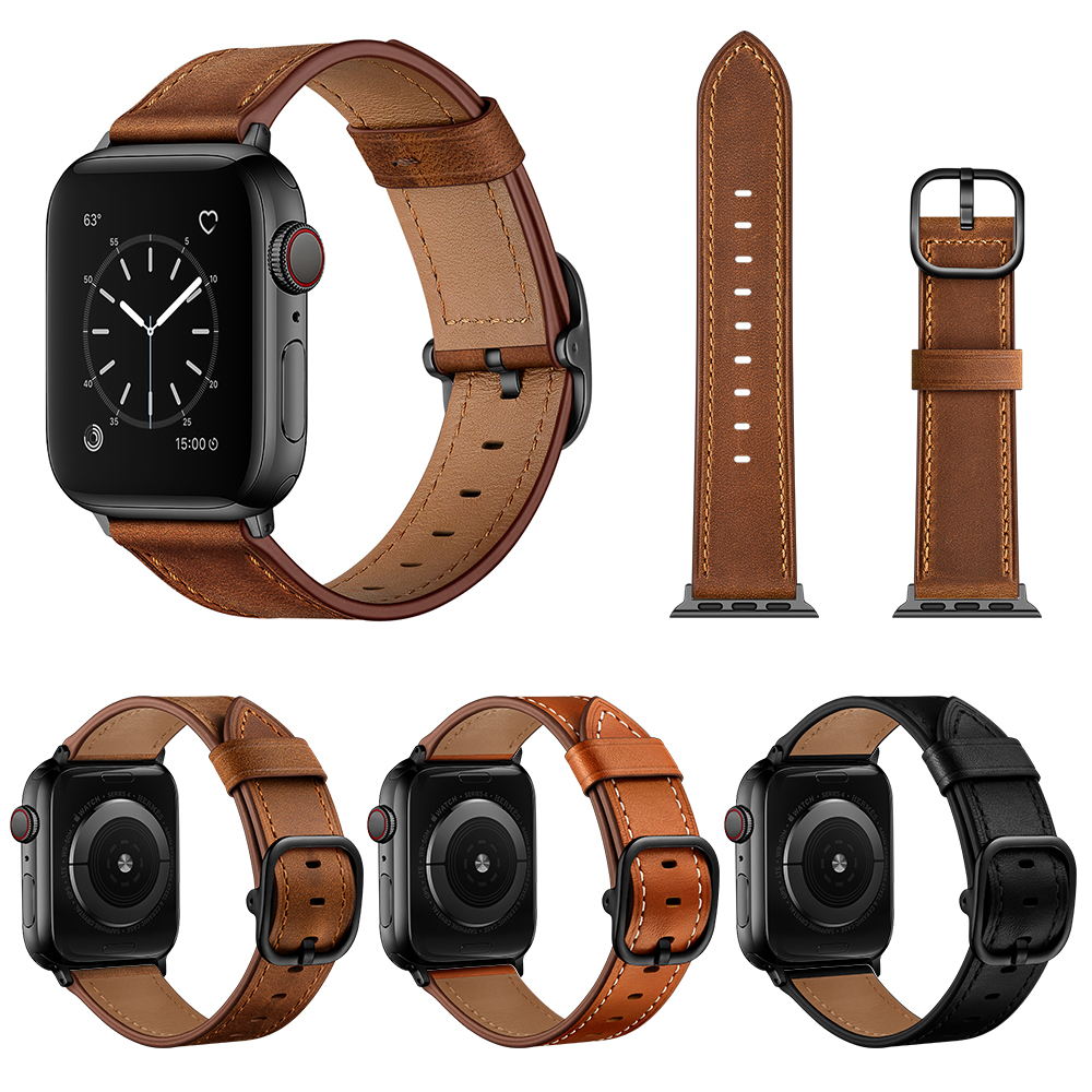CBIW235 Bandas de reloj de cuero genuino para Apple Watch Series 3 4 5 6 Correas