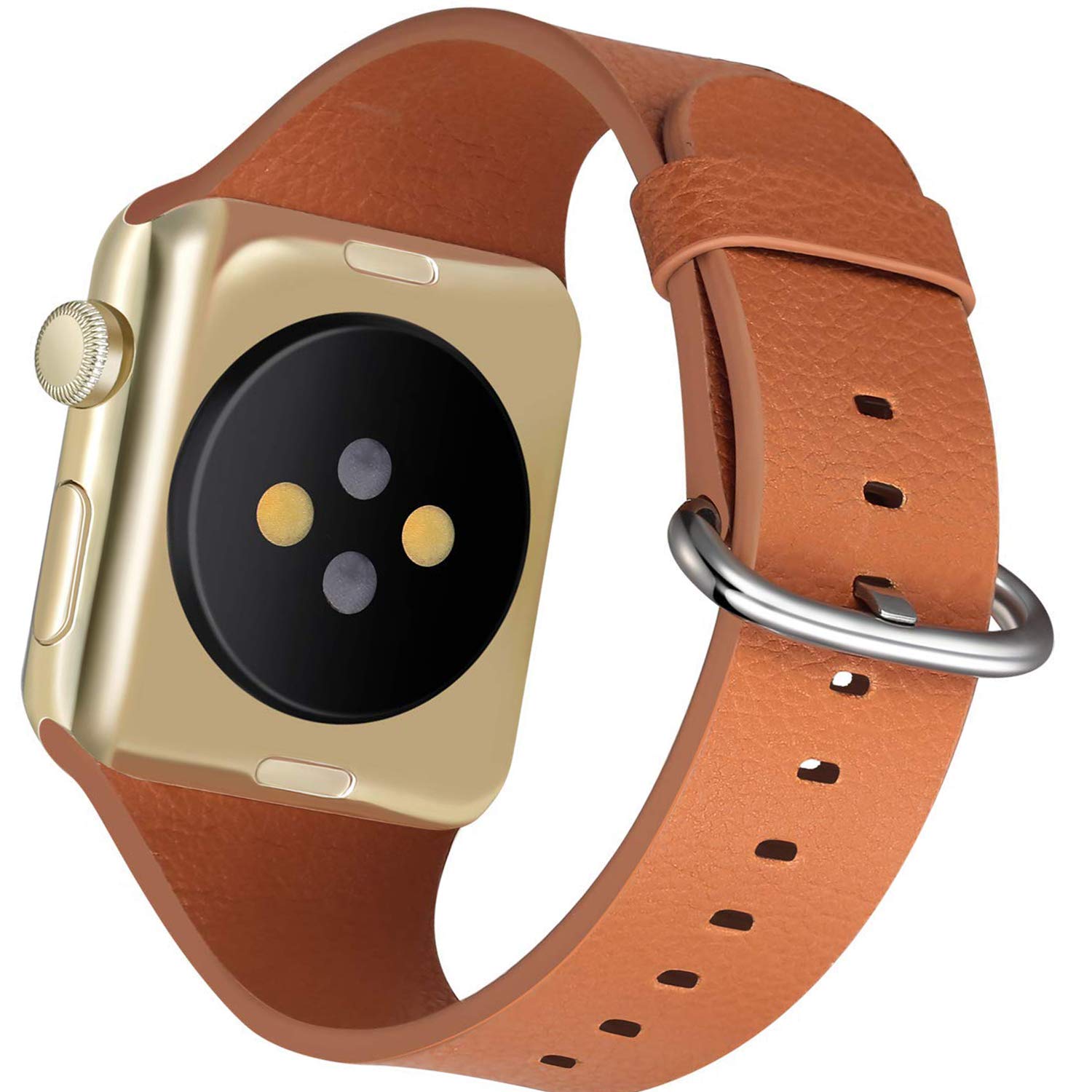 금속 버클으로 애플 시계에 대 한 CBIW26 진짜 가죽 실리콘 스마트 시계 밴드