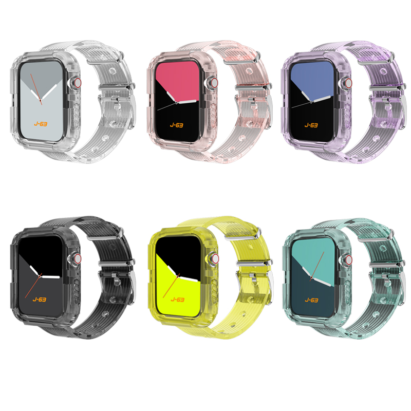 CBIW267 Rainbow TPU Clear Watch Band para Apple Watch con estuche protector