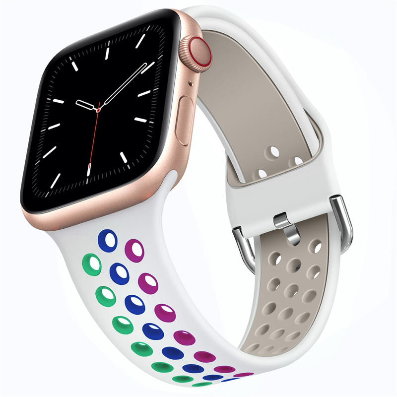Apple Watch Ultra 49mm Serisi 8/7/5/4/3 için CBIW290 Çift Renkli Spor Silikon Saat Kayışı