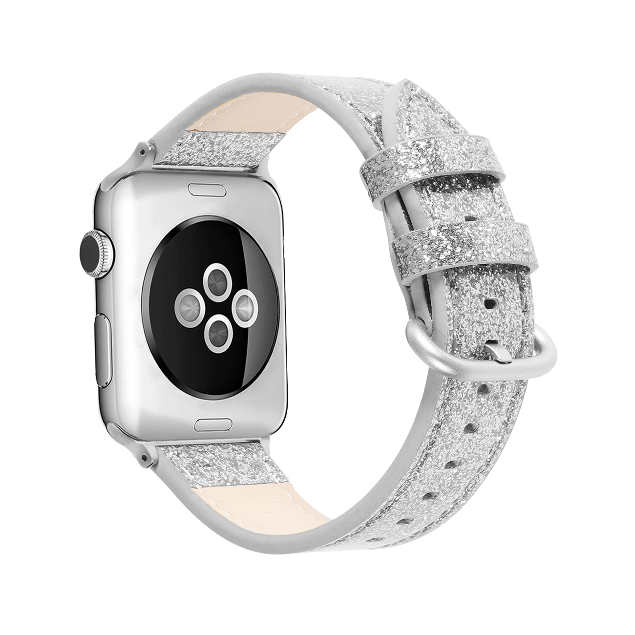 CBIW295 반짝이 PU 가죽 시계 밴드 Apple Watch Series 6 5 4 3 44mm 40mm 42mm 38mm