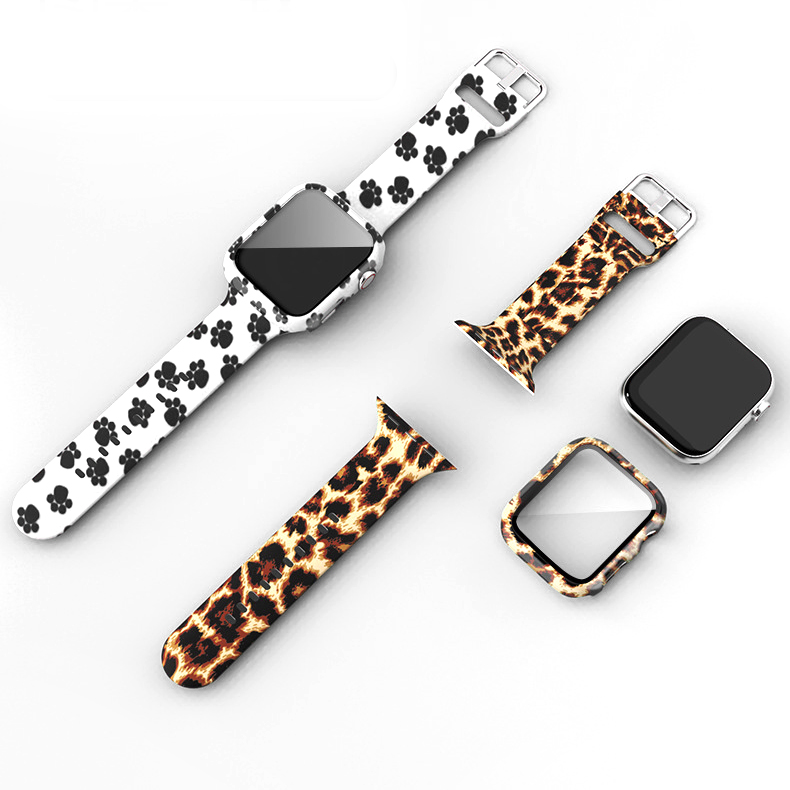 CBIW403 Printing Patterned Silicone Strap Replacement Wristbands For Apple Watch Series 6/5/4/3/2/se