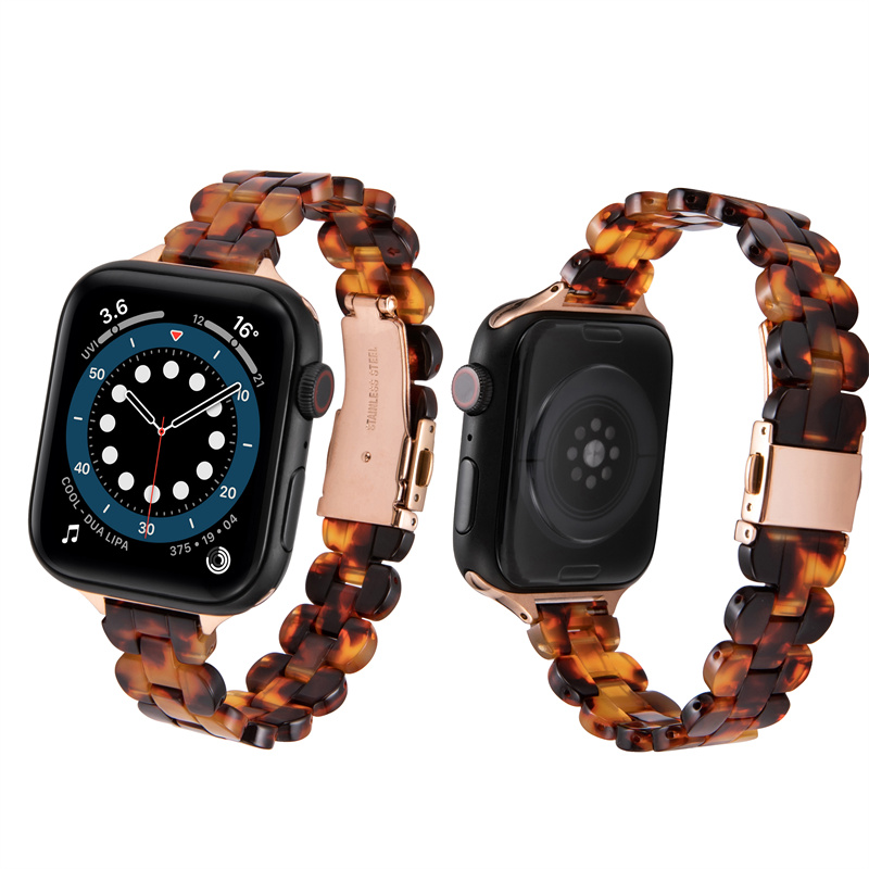 Apple Watch Series 6 SE 5 4 3 2 1のためのCBIW406スリムファッション樹脂の時計バンド