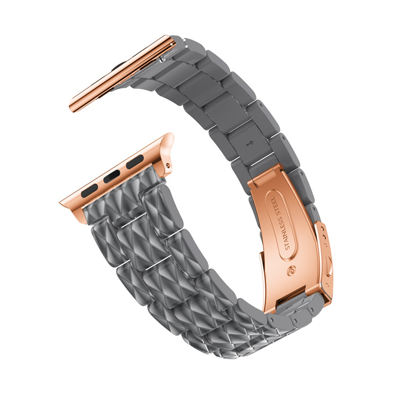 CBIW43 Correa de reloj de acetato de acero inoxidable de estilo nuevo para bandas iWacth