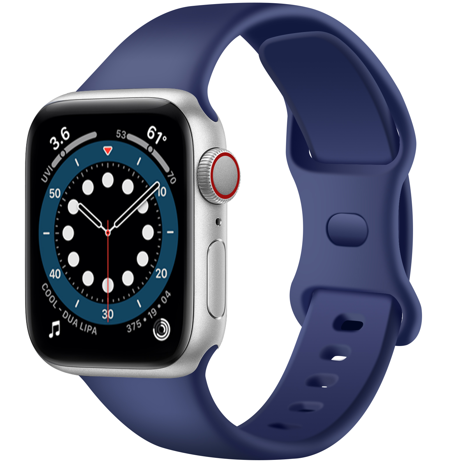 CBIW434 Siliconenriem Vervanging horlogeband voor Apple Watch Series 3 4 5 6 7 SE