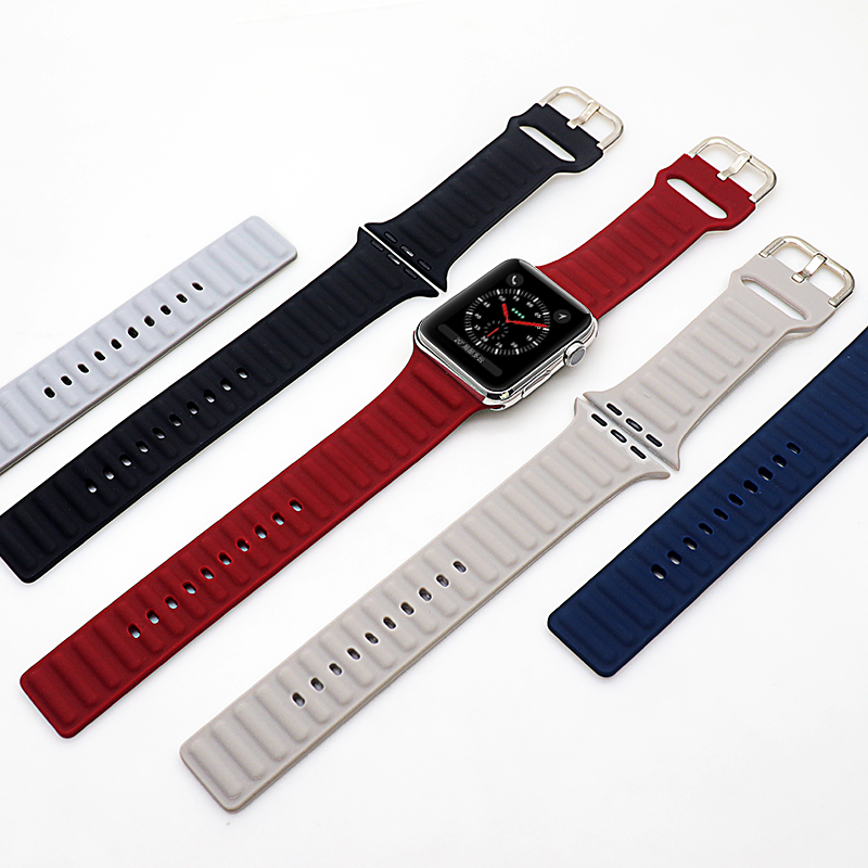 CBIW444 Sport Silikon-Uhr-Armband für Apple Smart Watch-Serie 7 6 5 4 3 2 1