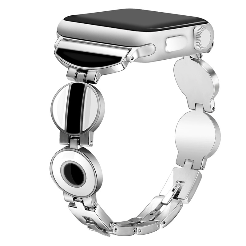 Bracelet de montre en métal à maillons circulaires CBIW45 pour Apple Watch Band