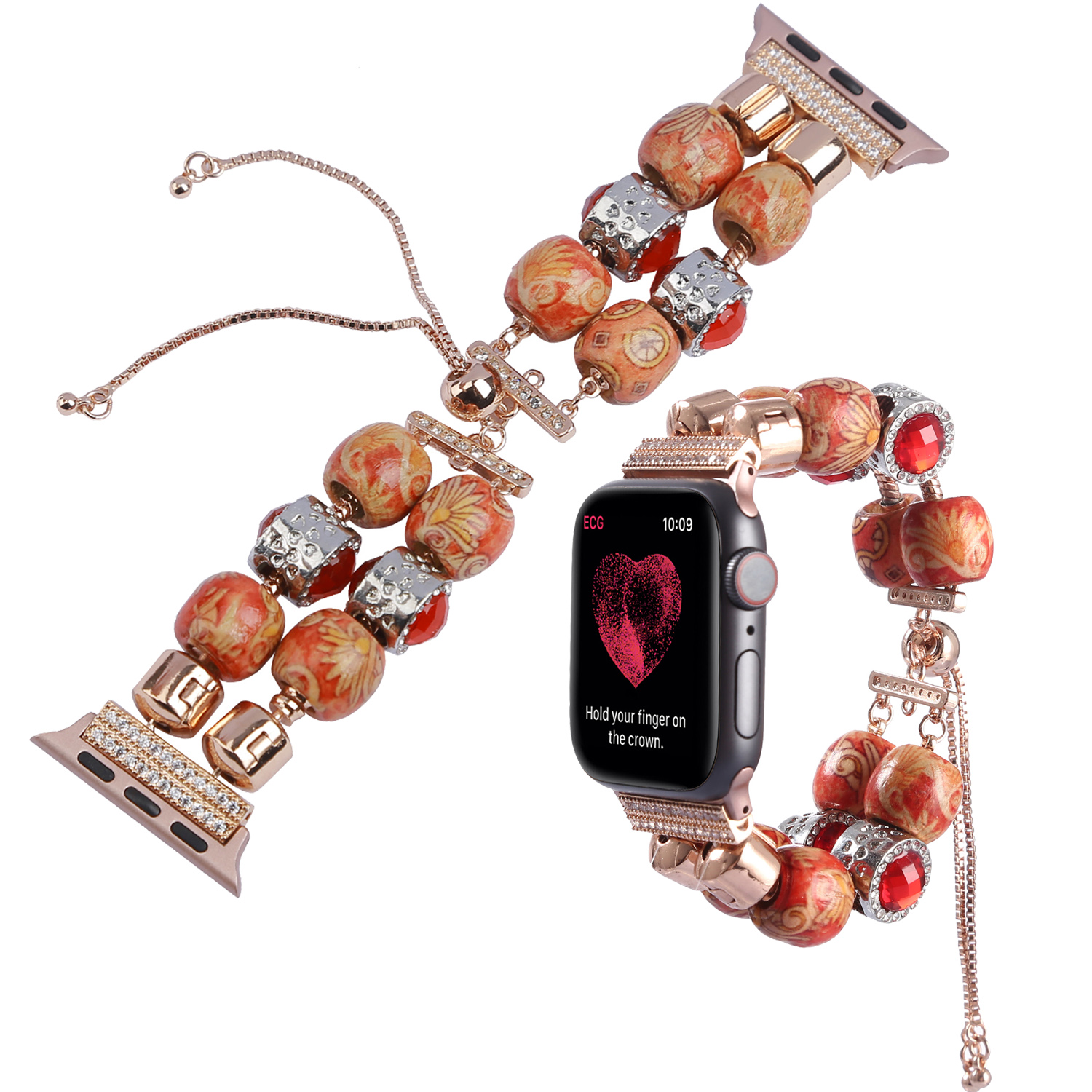 CBIW462 Handmade Luxury Charm DIY Jewelry Beaded Bracelet Strap For Apple Watch 41mm 45mm 42mm 38mm 40mm 44mm