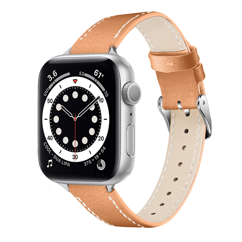 CBIW468 Banda per orologio in vera pelle per Apple IWatch Series 7 6 5 4 3 2 1 SE