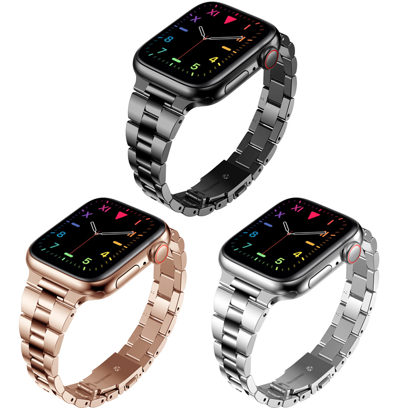 CBIW479 Apple Watch Ritsband 38 42 40 44 41 45 mmのためのスリムな金属のステンレス鋼の腕時計バンド