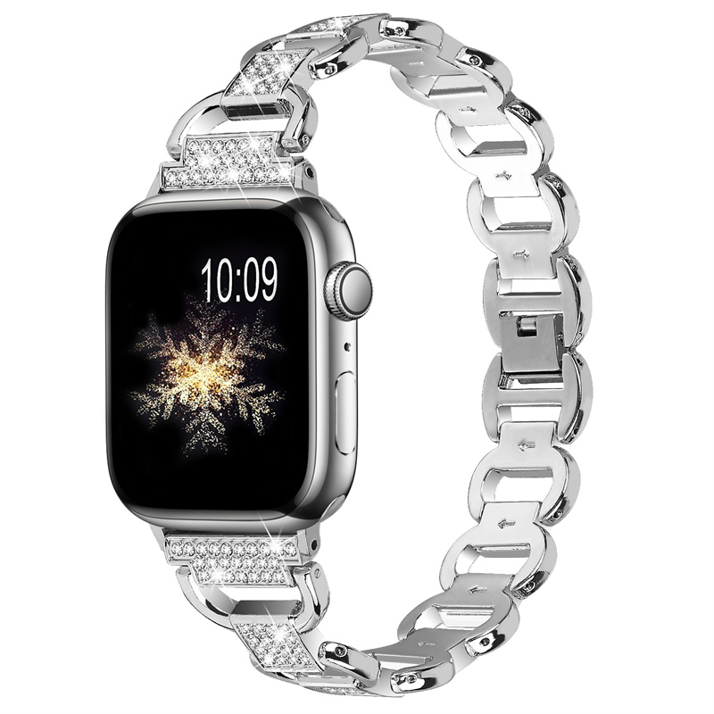 CBIW526 Apple Watch Series 8 7 6 5 4 3 Ultra 용 Factory Wholesale Charm 다이아몬드 금속 팔찌 스트랩