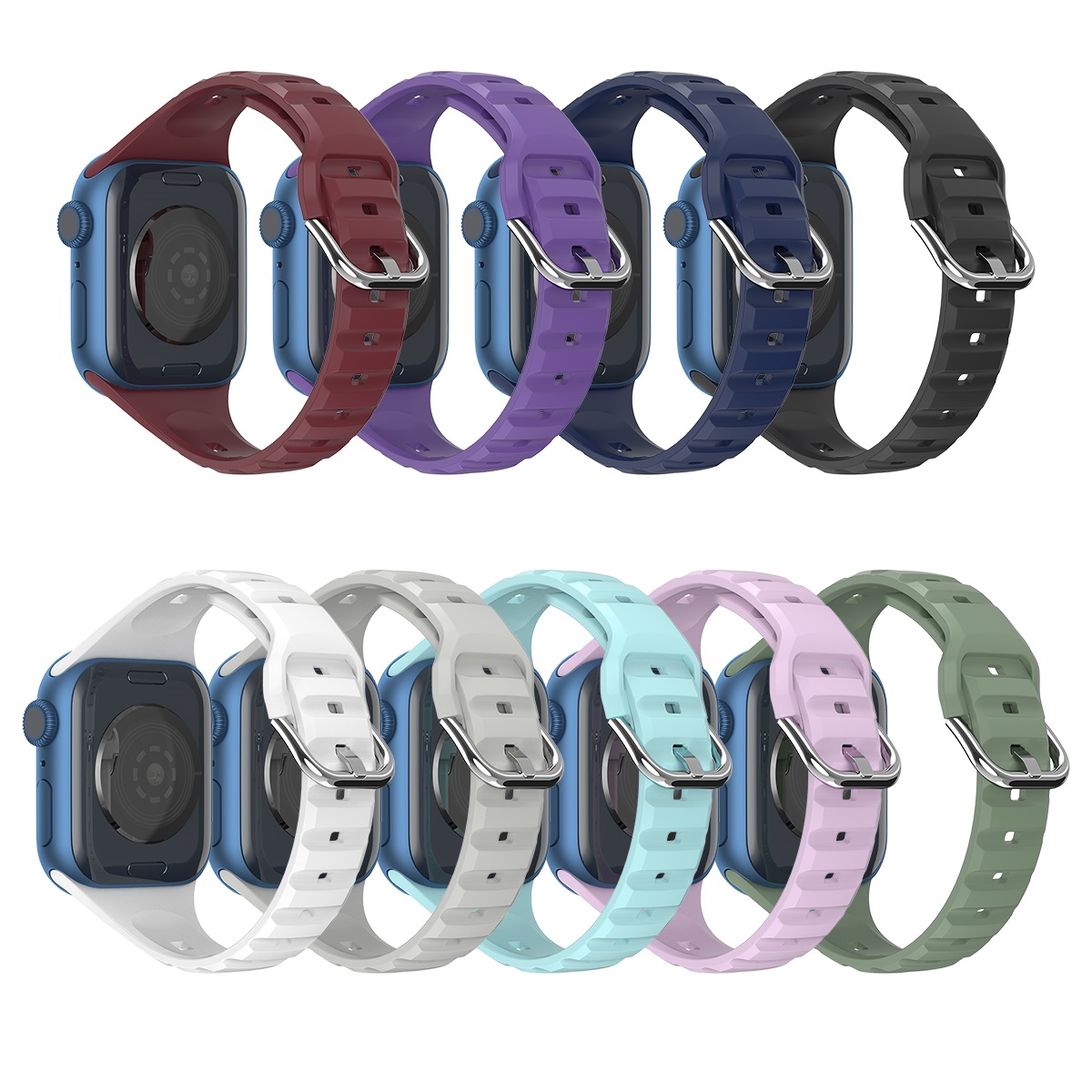CBIW530 Silicone Smart Watch -riemen voor Apple Watch Ultra Series 8 7 6 5 4 3 2 1