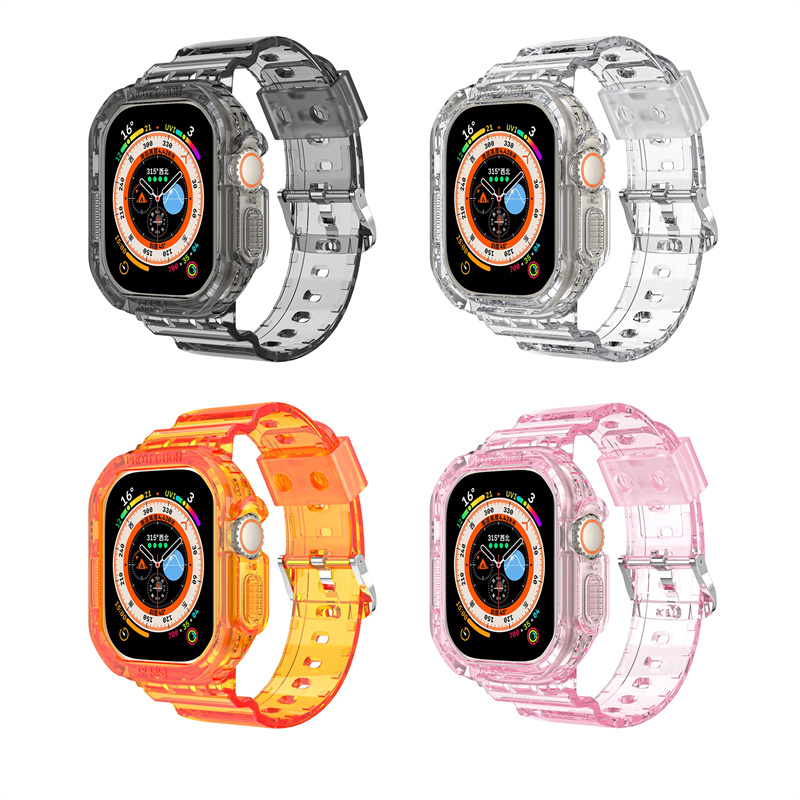 CBIW533 Correa transparente de reloj de pulsera TPU para Apple iWatch Ultra 49 mm